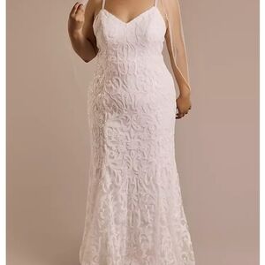 David's Bridal White Wedding Dress